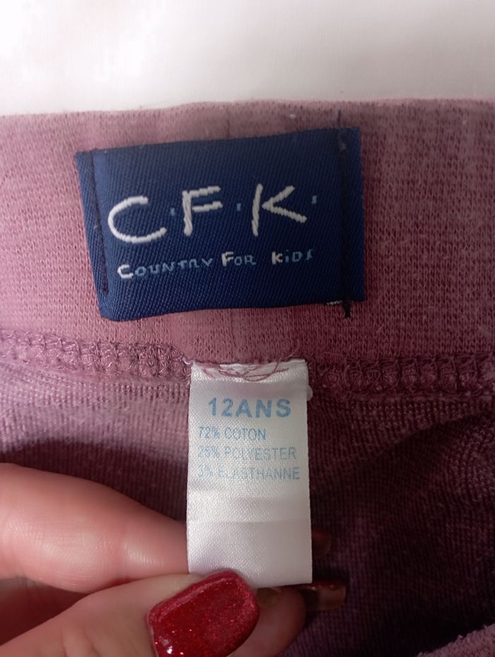 Pantalon rose touché velours taille12 ans CFK 2€5 - photo numéro 2