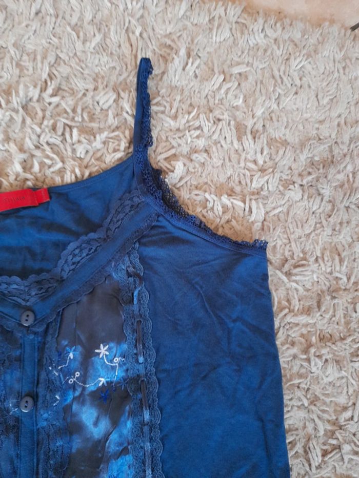 Joli bustier T42 viscose elasthan bleu nuit - photo numéro 3