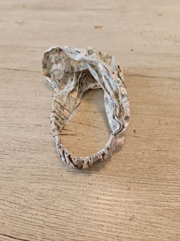 Bandeau large fille, élastqiue, gris/rose/beige, Noukie s, 2/4 ans - photo numéro 8