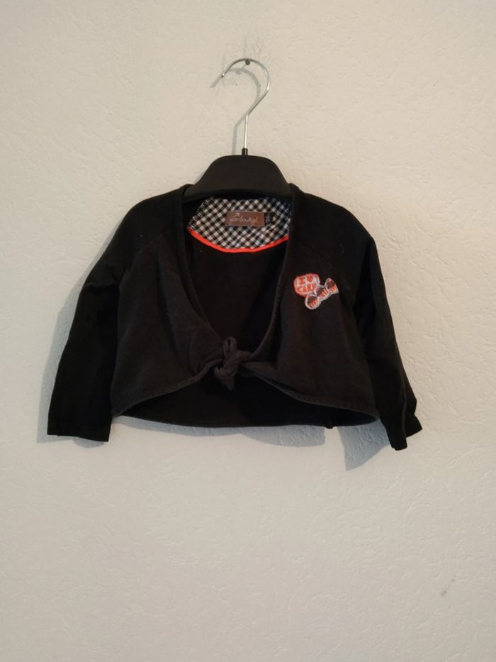 gilet boléro noir Jean Bourget fille 12 mois