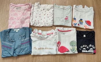 Lot t-shirts manches courtes fille 18 mois