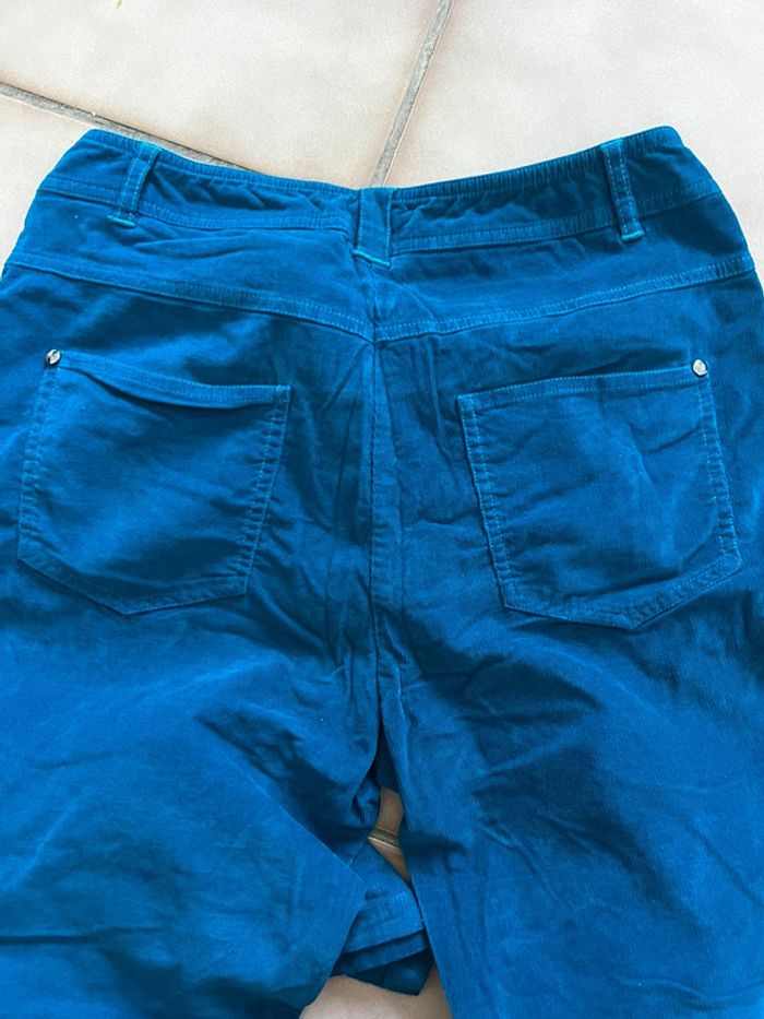 Pantalon velour bleu pause café taille 42 - photo numéro 4