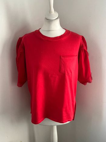 Blouse rouge manches dentelle The Kooples M