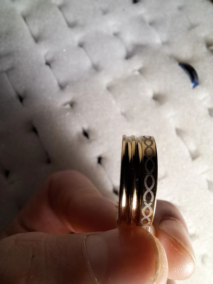 Bague acier inoxydable motifs - photo numéro 3