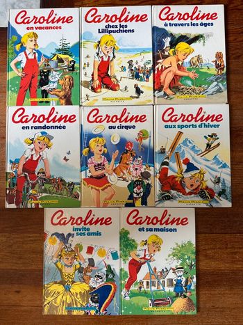 Lot de 8 livres Caroline blancs édition rare vintage albums bd Pierre Probst