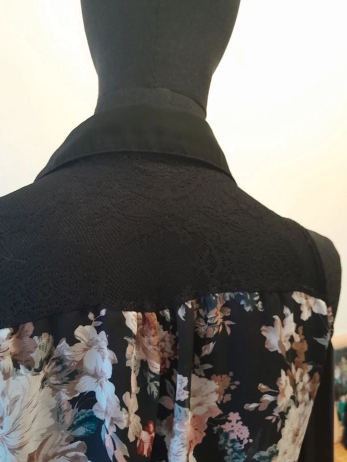 Top débardeur en transparence dentelle en mèche taille m - photo numéro 10