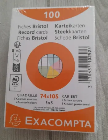 Petites fiches bristol