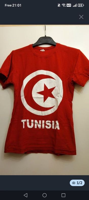 T SHIRT ROUGE MIXTE TAILLE S