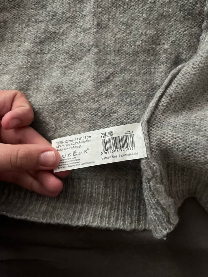 Sweat à capuche Monoprix Teens gris 🧥 - photo numéro 3