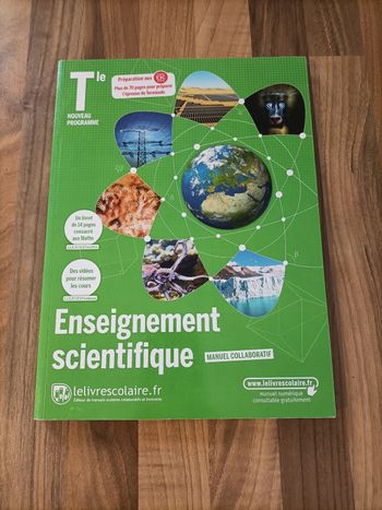 Livre Enseignement scientifique terminal le livre scolaire