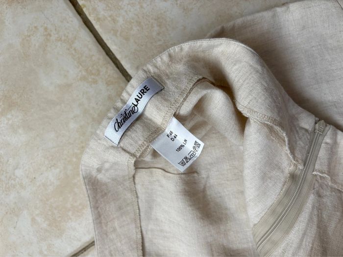 Jupe Christine Laure - 100% lin - beige/crème - taille 46 - comme neuve - photo numéro 6