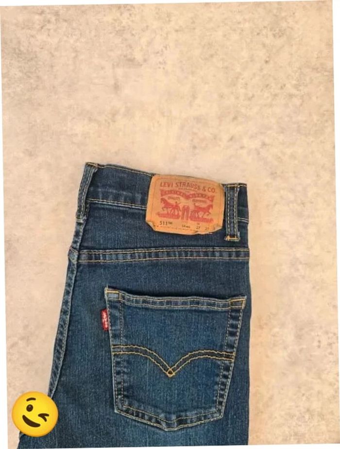 Jeans Levi's 511 W27 FR36 L27 coupe skinny bleu Femme Women pan234b - photo numéro 2
