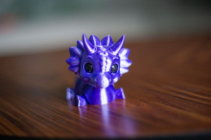 Tricératops / petit dragon articulé / animal articulé - violet métallisé - photo numéro 7
