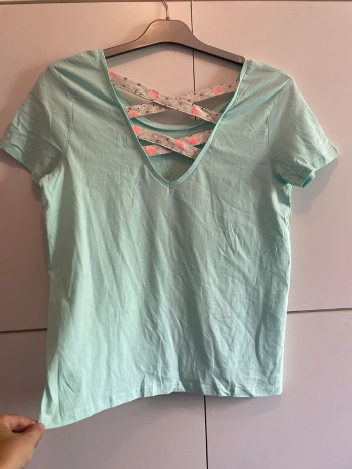 T-shirt en coton flamand rose taille L haut de pyjama - photo numéro 2