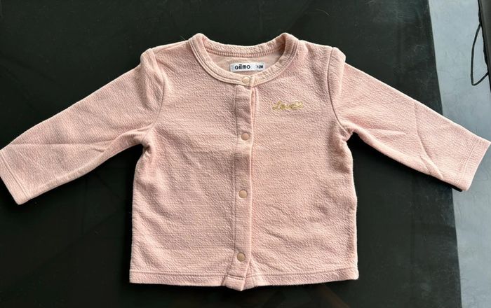 Sweat gaufré à boutons-pression / Taille 12 mois