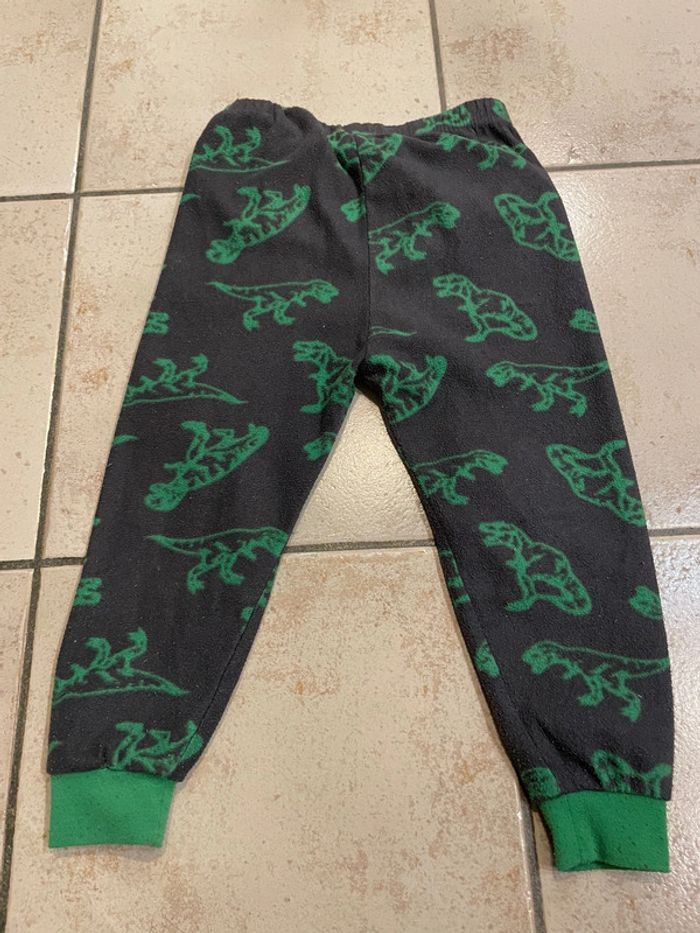 Bas de pyjama 3-4ans Dinosaures vert et gris foncé - photo numéro 2