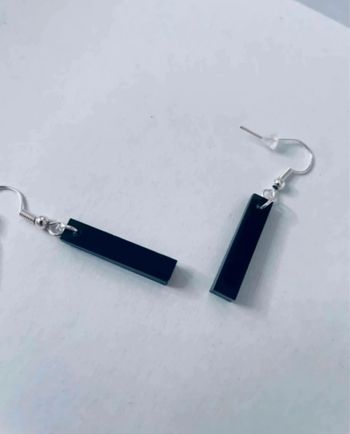 Cyber Monday 💚 Sublime paire de boucles d’oreilles en résine🥰 noire