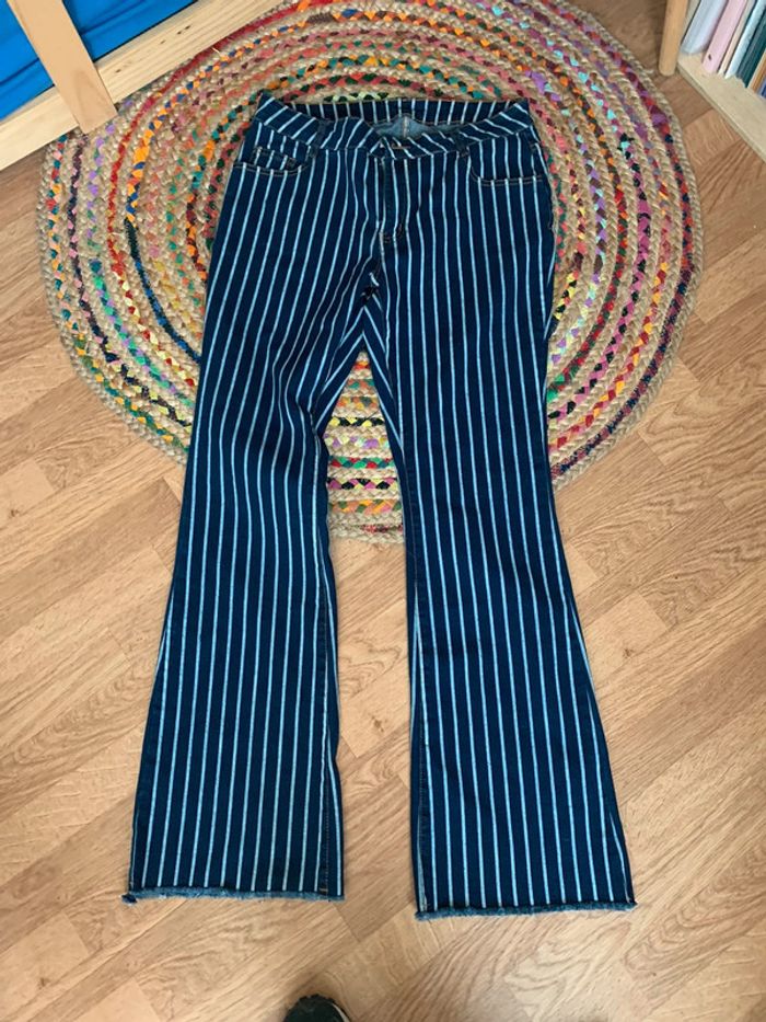 Jeans rayés t44