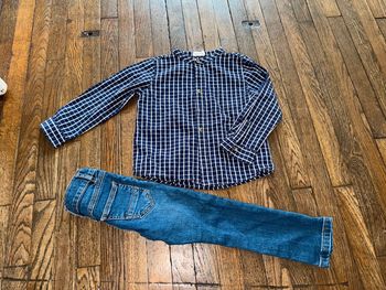 Chemise Eden et Victor et jeans storytelling 4 ans