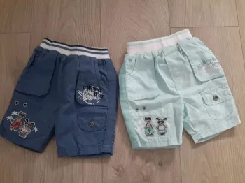 Lot de 2 bermudas bleus neufs Mini Gang 3 mois