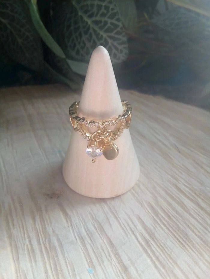 Bague pendentif coeur acier inoxydable