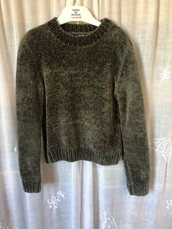 Pull vert mousseux 10 ans Kiabi