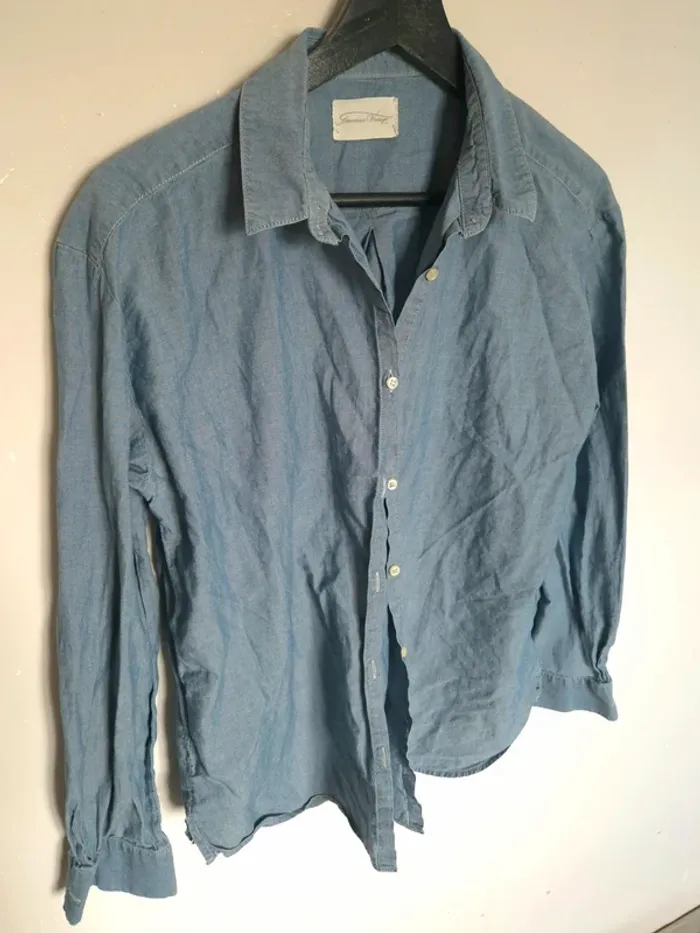 Chemise bleu Américain vintage taille s - photo numéro 1