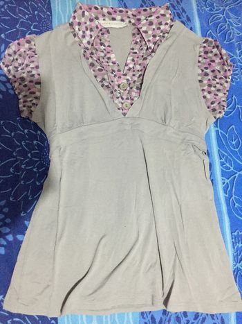 haut gris manche courte