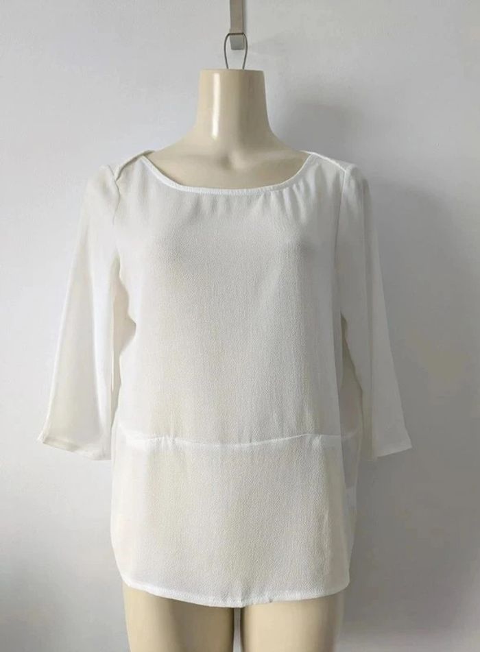Blouse d'été blanche manches 3/4 - taille M