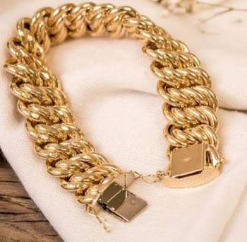 BRACELET MAILLE AMERICAINE OR 18 CARAT