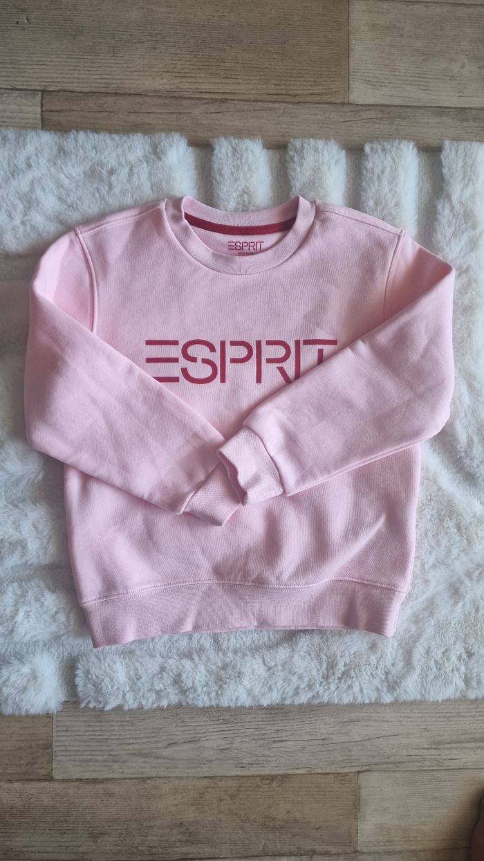 Sweat-shirt ras du cou et manches longues pour fille, rose, avec logo ESPRIT - photo numéro 4