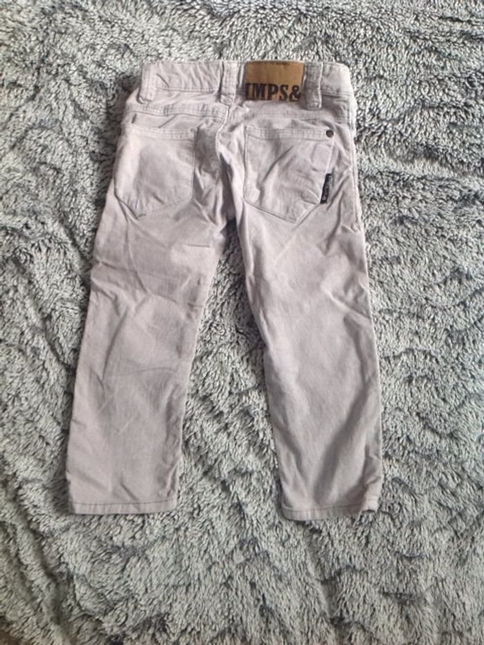 Pantalon slim effet velours Imps&Elfs gris clair - 2 ans - photo numéro 4
