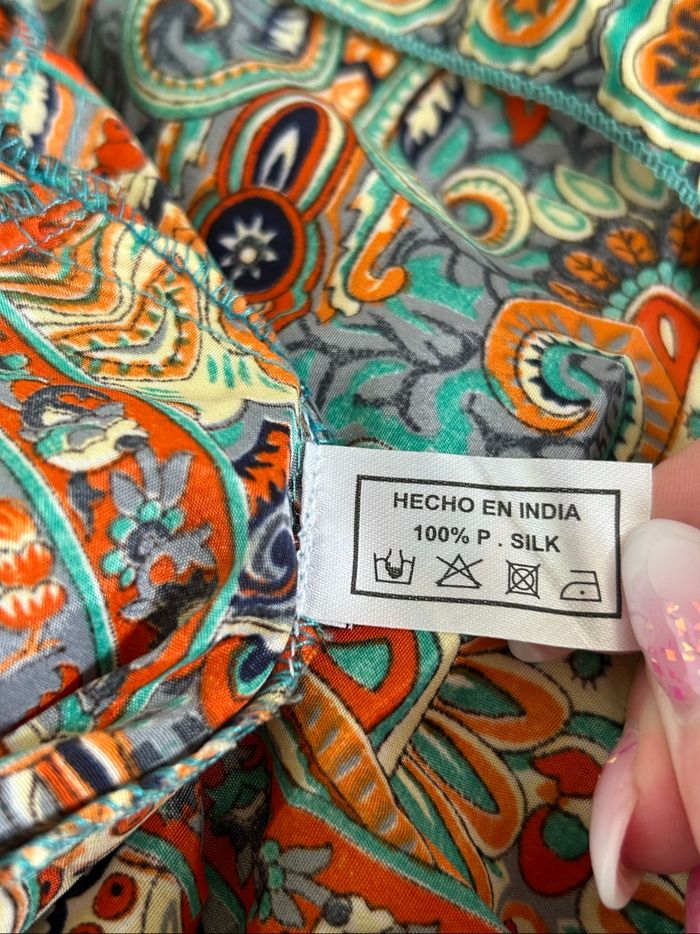 Robe longue imprimée neuve en soie Corte Hindu taille unique - photo numéro 10
