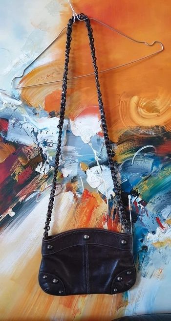 Sac en cuir marron Massimo dutti