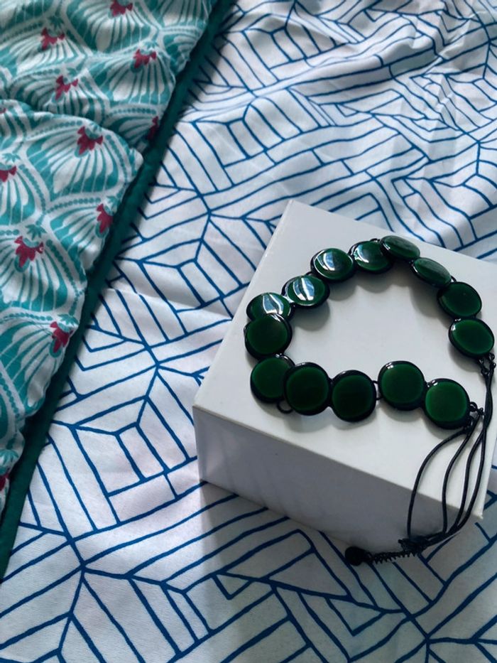 Collier femme vert foncé ras de cou - photo numéro 8