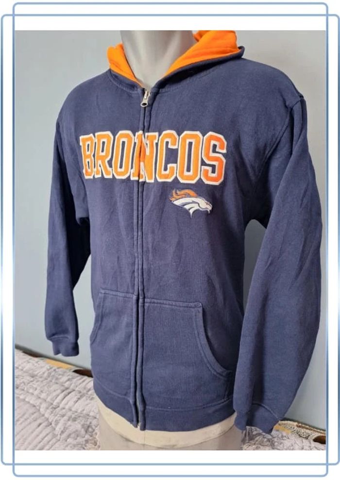 Sweat à capuche / Hoodie NFL bleu full broderie taille S (289) - photo numéro 4