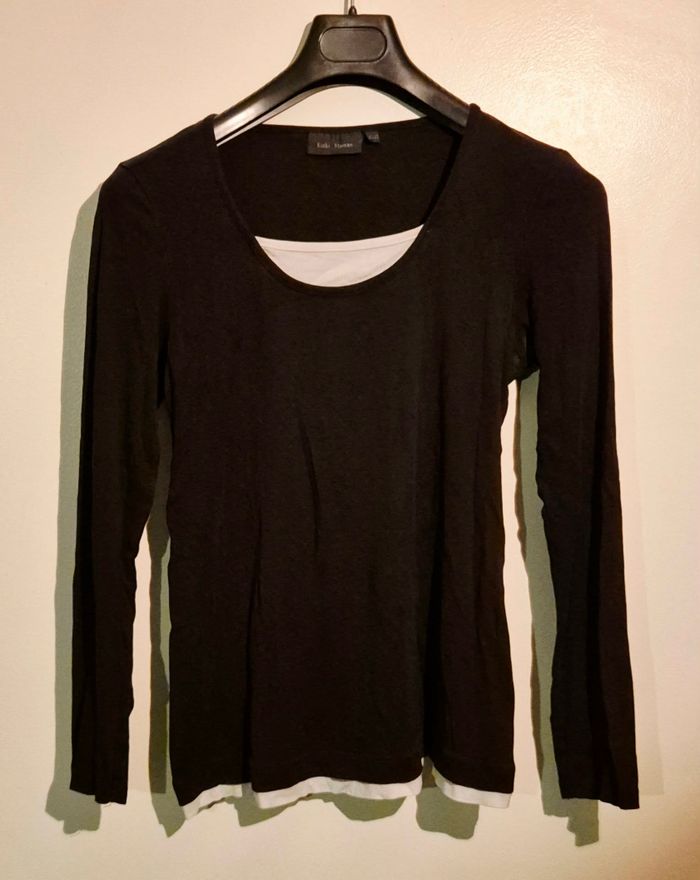 Top de maternité noir et blanc - Kiabi maman - Taille 38/40 - photo numéro 1