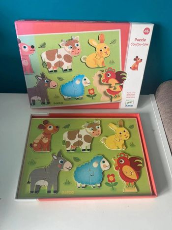 Puzzle en bois coucou cow de djeco