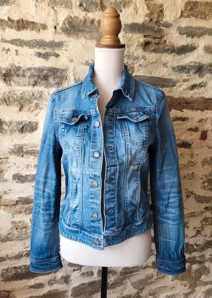 Veste en jean bleue claire Camaïeu Taille 36 - photo numéro 2
