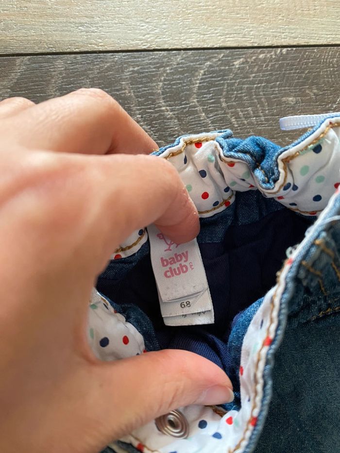 Jeans baby club 6mois coeur fille - photo numéro 3