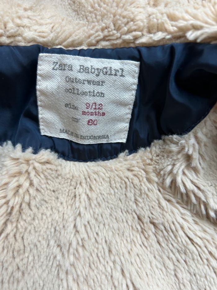 doudoune à capuche doublée polaire bleu marine 9/12 mois zara - photo numéro 5