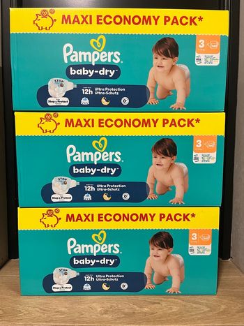 🔹 3 Packs Pampers Baby-Dry Taille 3 – 420 couches – Neufs scellés