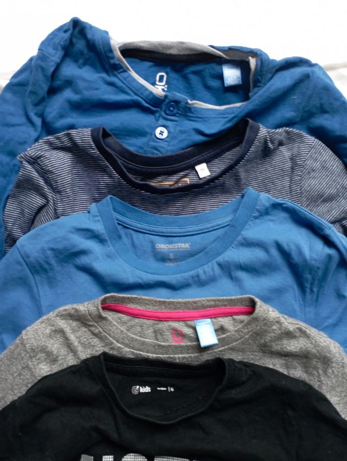 Lot 5 tee shirt manches longues marques diverses taille 6 ans neuf 15€ - photo numéro 2