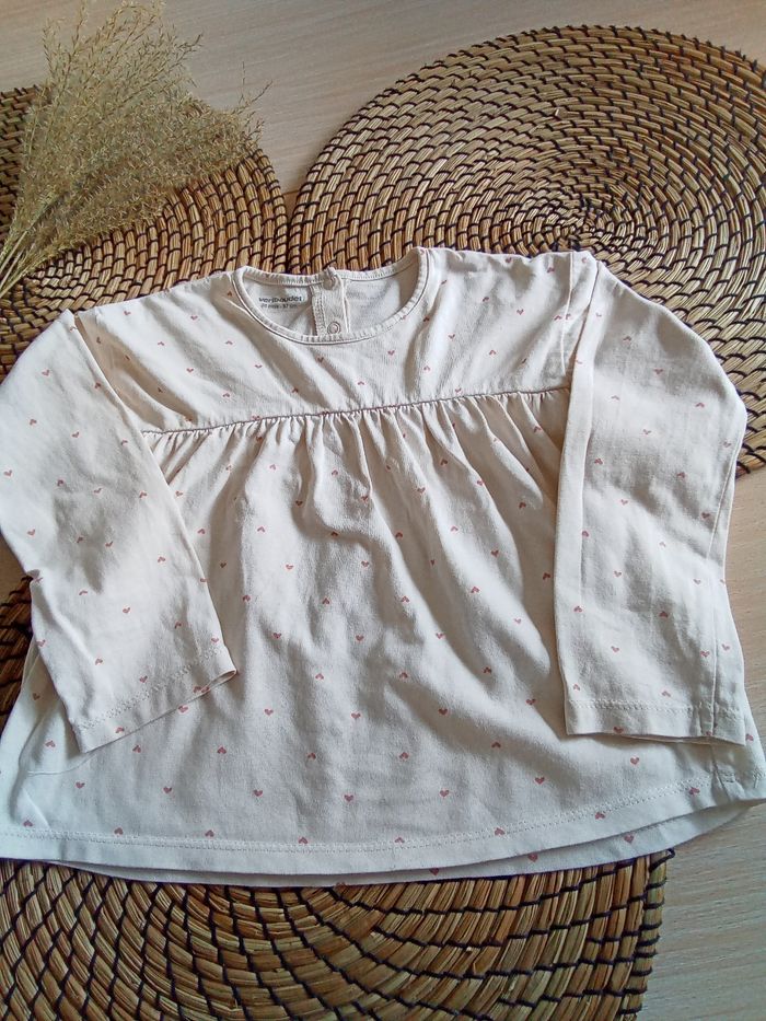 Tunique crème avec impressions coeurs Vert Baudet taille 36 mois