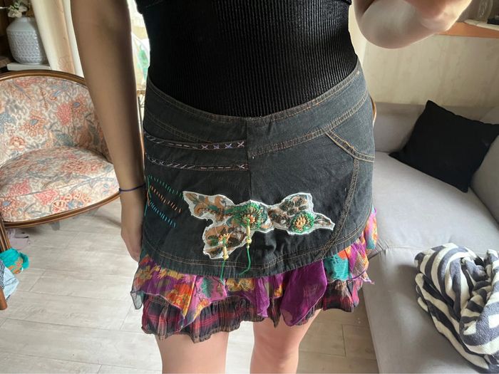 Jupe courte ethnique vintage bohème champêtre grunge - photo numéro 4