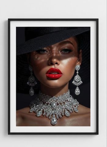 Affiche Premium Brillant Portrait femme chic