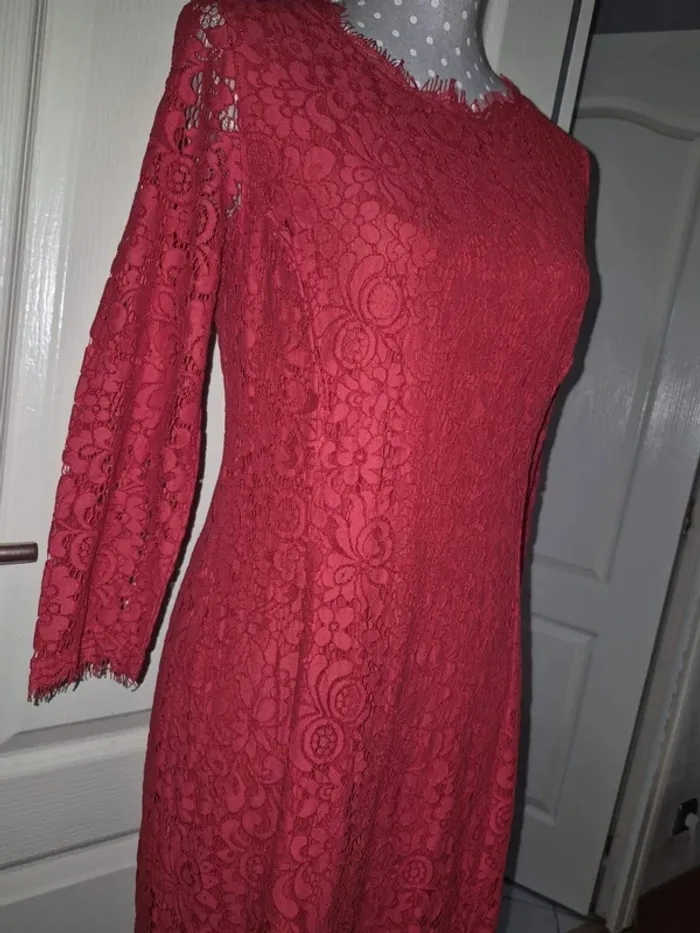 Robe dentelles rouge H&M - photo numéro 2