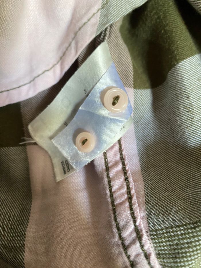 Chemise à carreaux kaki et rose - photo numéro 7