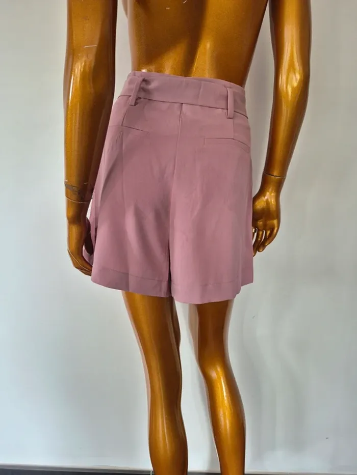 Short Rose avec ceinture et poches Femme Taille M/38 - photo numéro 2