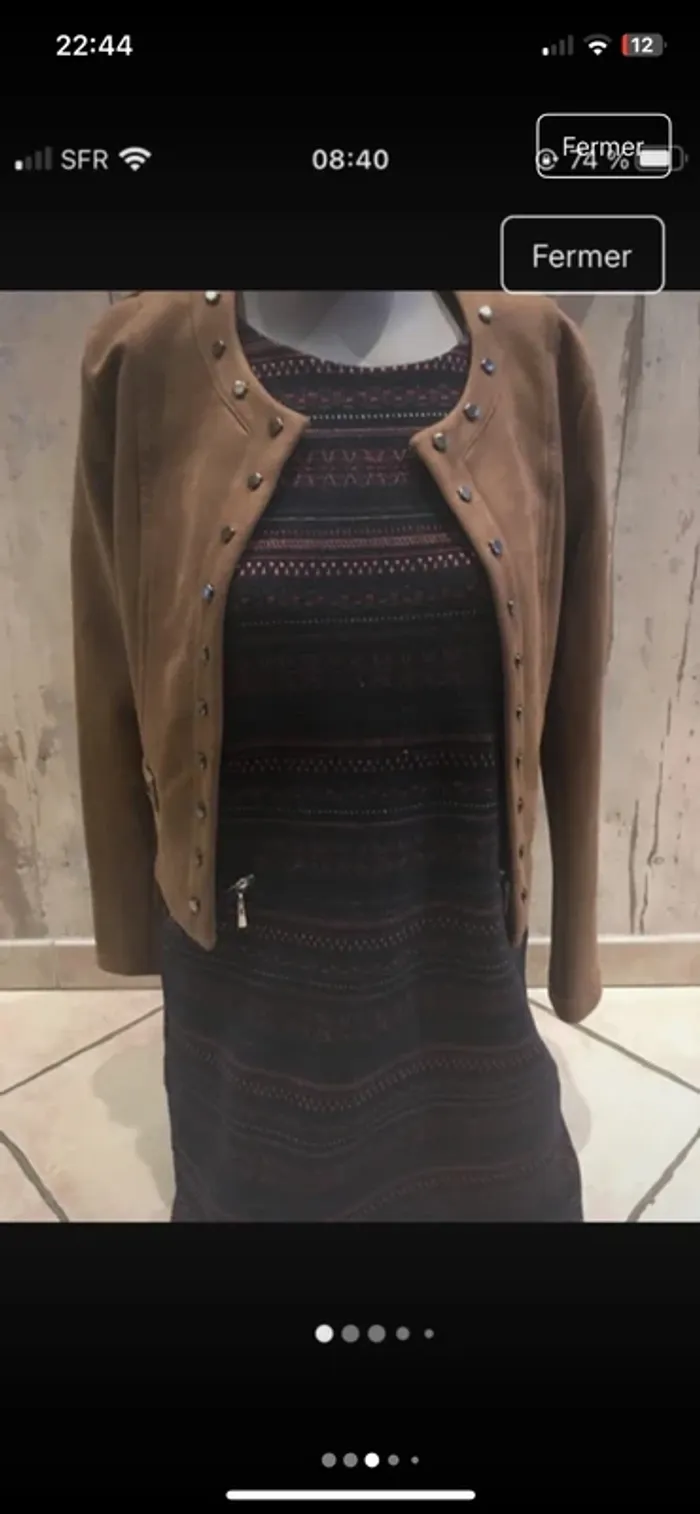 💎Petite pépite ! Magnifique lot en 38: robe Armand Thiery et d’un blazer en peau excellent état - photo numéro 4